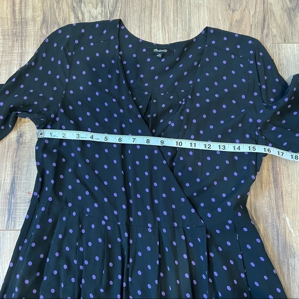 Madewell Faux-Wrap Midi Dress in Polka Dot - Picture 9 of 16